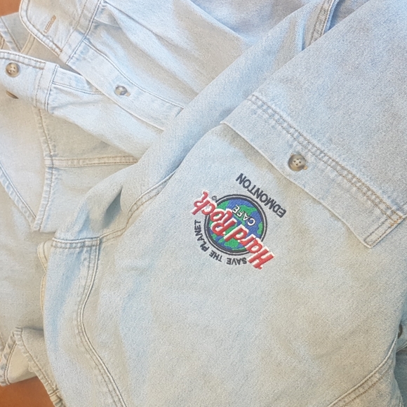 Vintage Mens XL Hard Rock Cafe Blue Jean Shirt - Picture 5 of 5